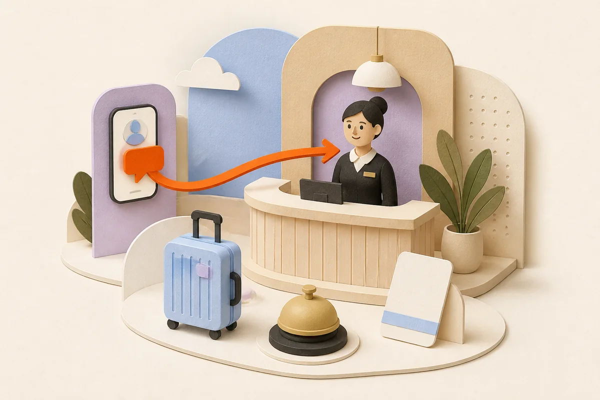 Hotel team using AI support to answer guest questions throughout a stay